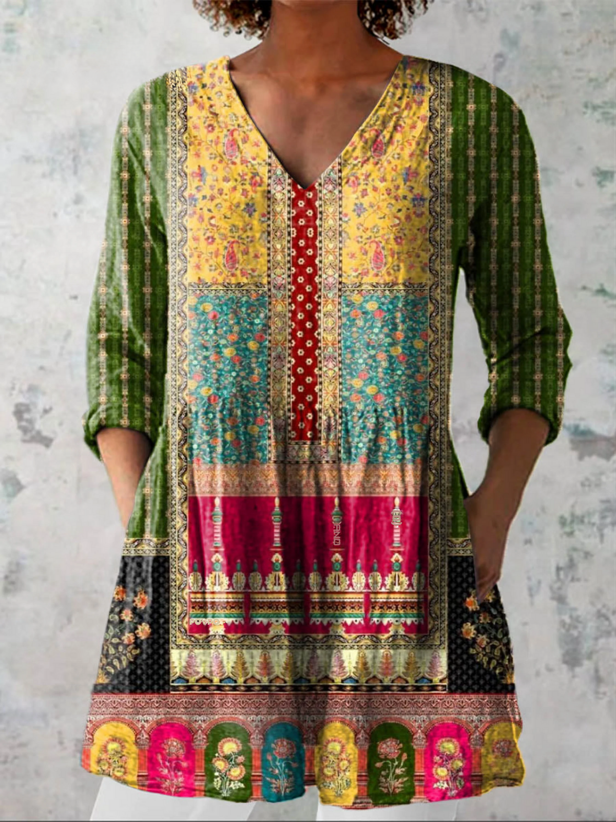 EMILIE | Long-sleeve blouse with V-neck