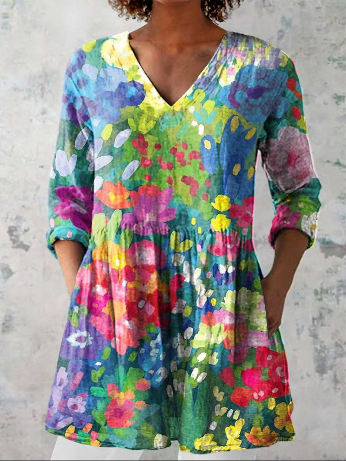 MAELLE | Blouse with V-neck and relaxed fit