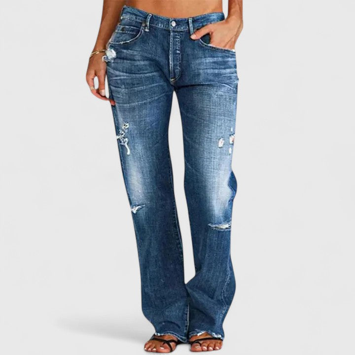 LESLIE | Soft-touch relaxed straight-leg jeans