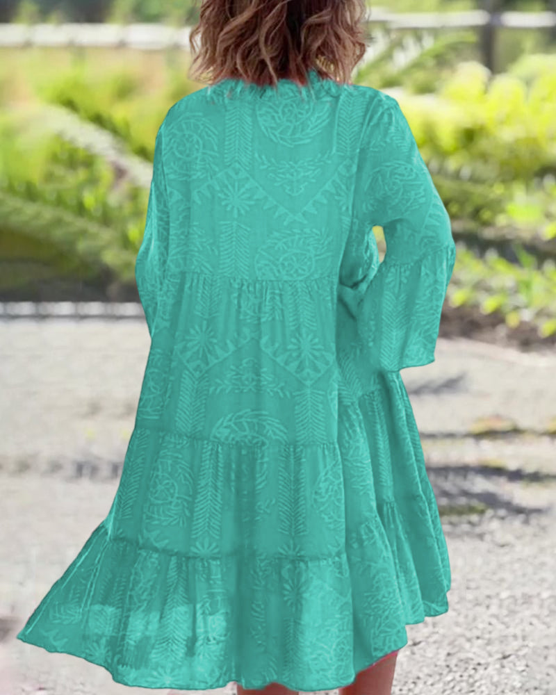 JOYCE | Flowy midi dress with bohemian print