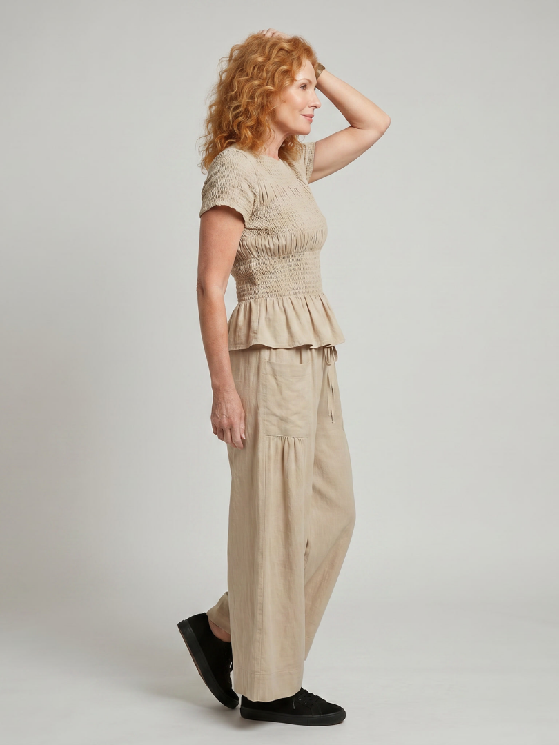 EIRENNE | Set with smocked peplum top
