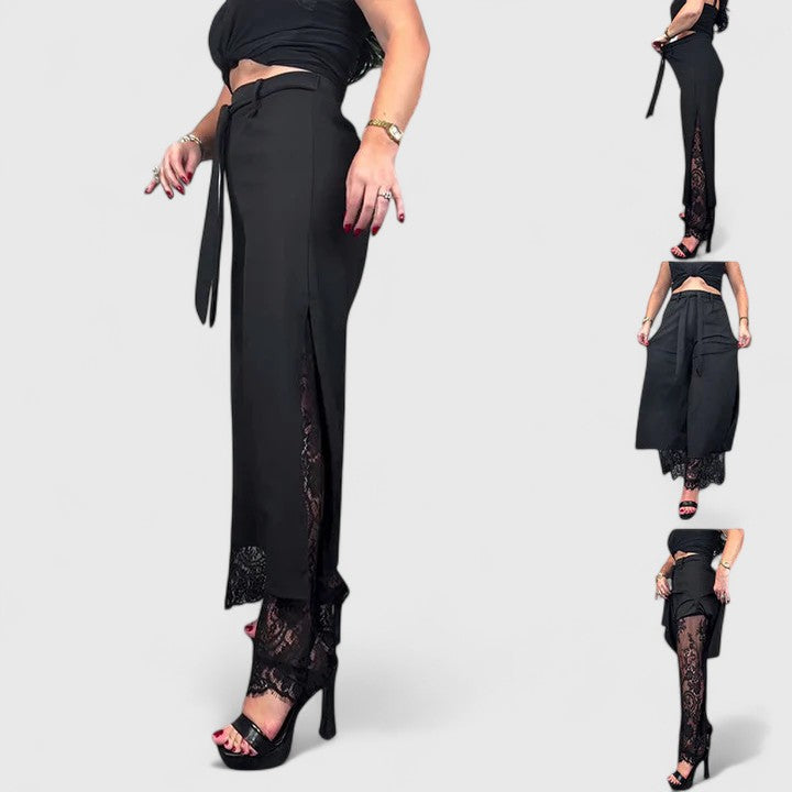 MADONNA | Relaxed wide-leg pants with lace detail