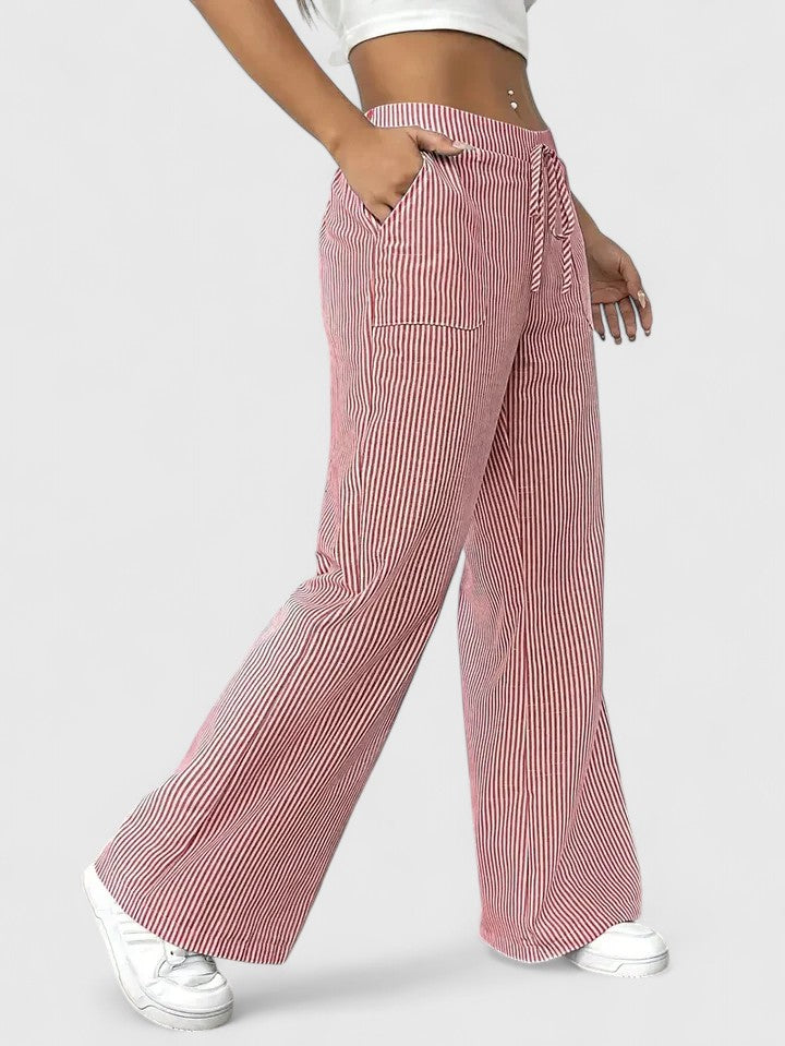 TATIENNE | Relaxed wide-leg pants with drawstring waist