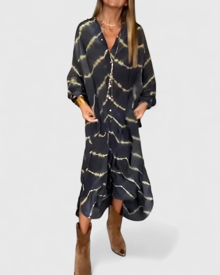 AMELIE | Relaxed maxi dress with deep V-neck