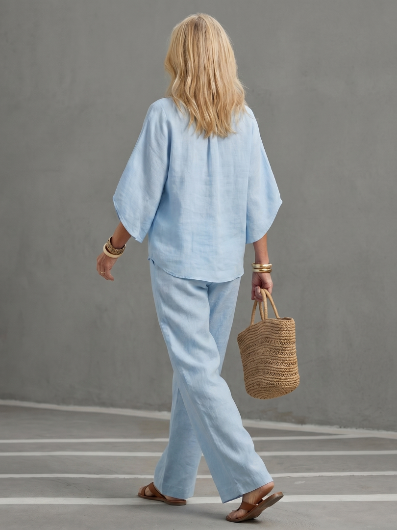 AMITY | Set with button-front tunic top