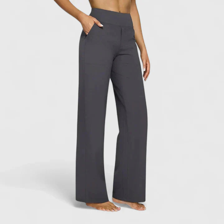 AMIE | Straight-leg pants with elastic waist