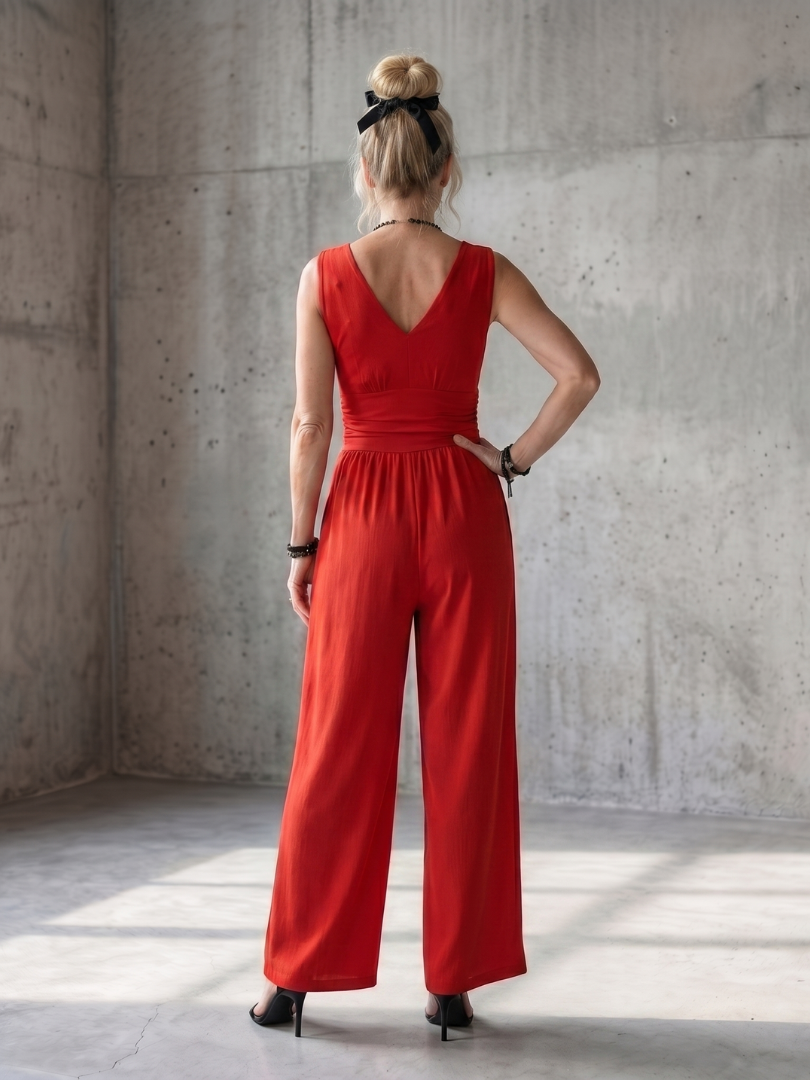 VINCENZA | Jumpsuit with wide-leg pants
