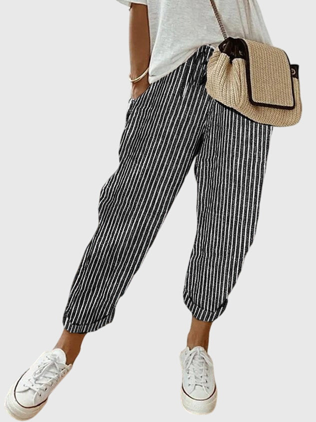 REINA | Straight-leg pants with elastic high waist