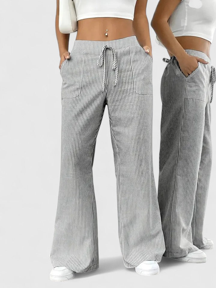 TATIENNE | Relaxed wide-leg pants with drawstring waist