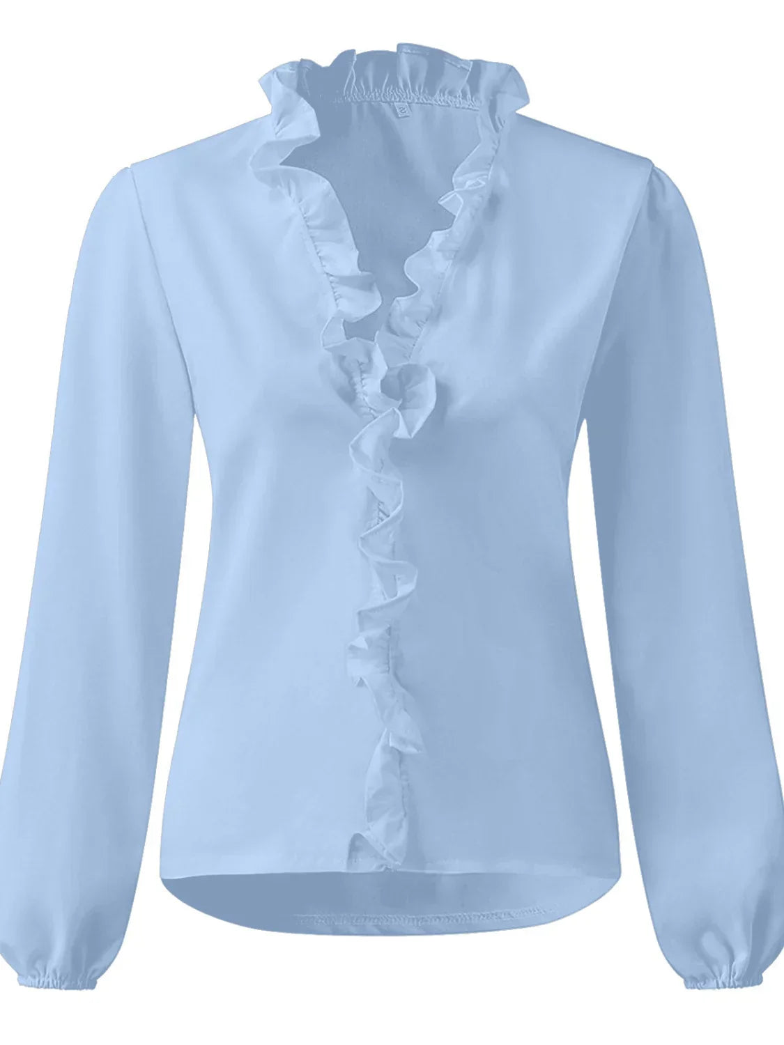 MAISIE | Blouse with ruffled V-neck detail