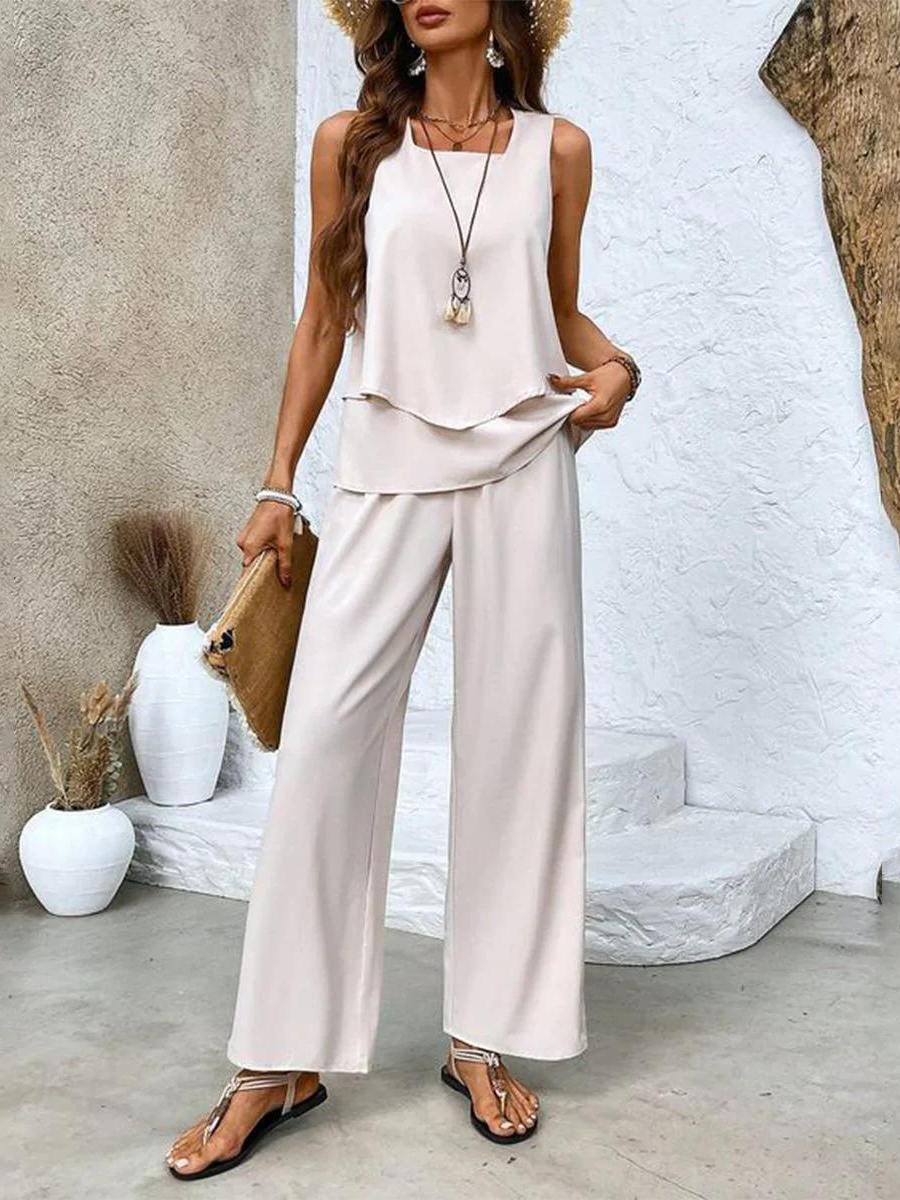 NORA | Short-sleeve set with square neckline