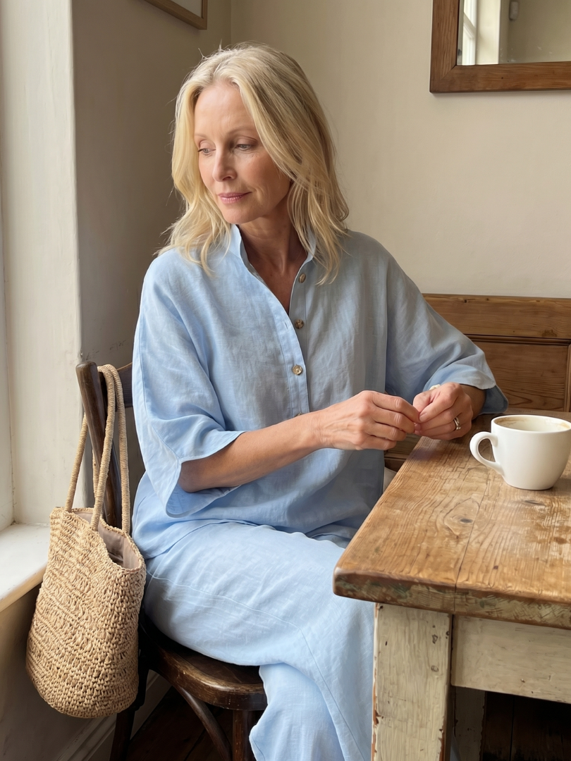AMITY | Set with button-front tunic top