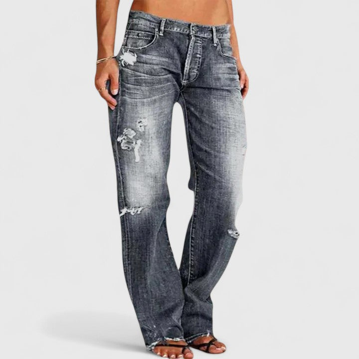 LESLIE | Soft-touch relaxed straight-leg jeans