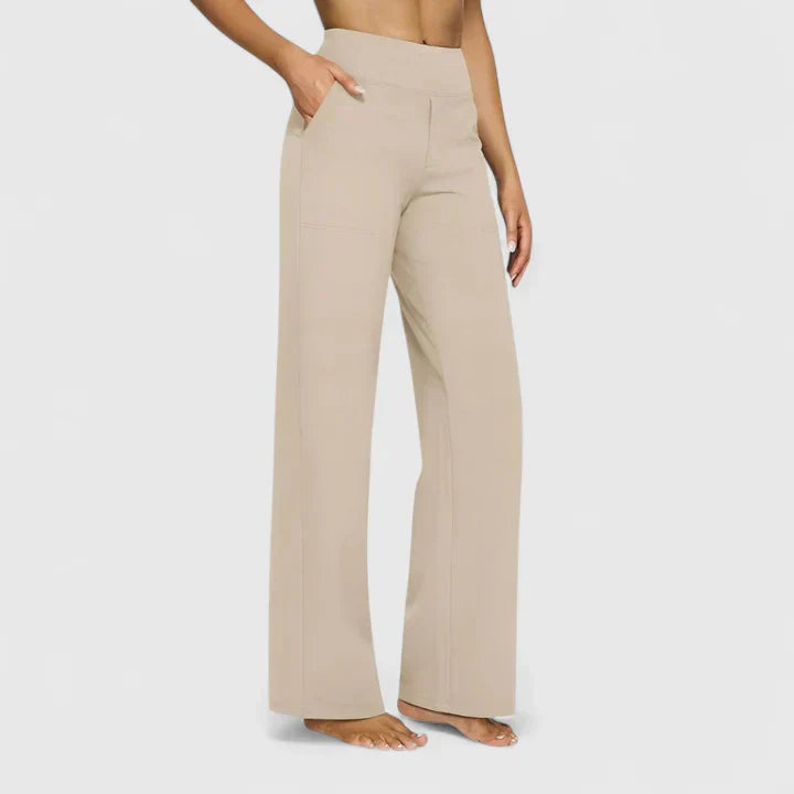 AMIE | Straight-leg pants with elastic waist