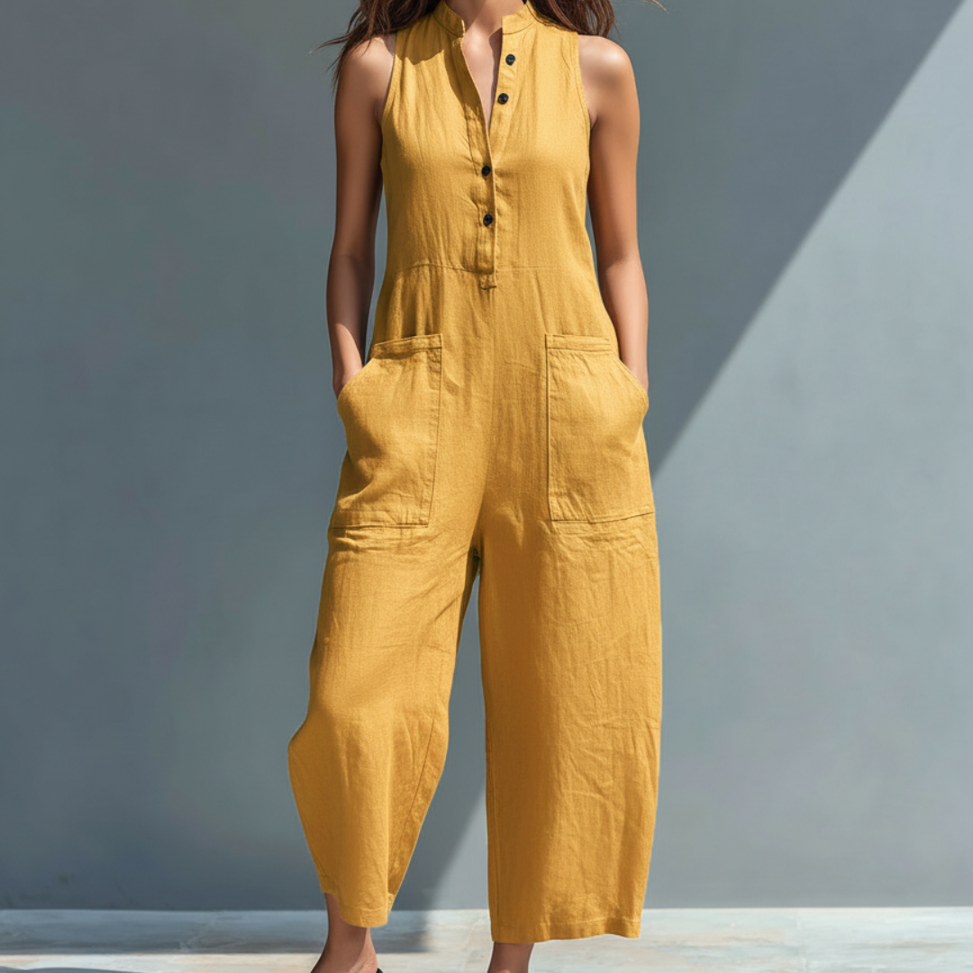 CECELIA | Sleeveless mandarin-collar jumpsuit