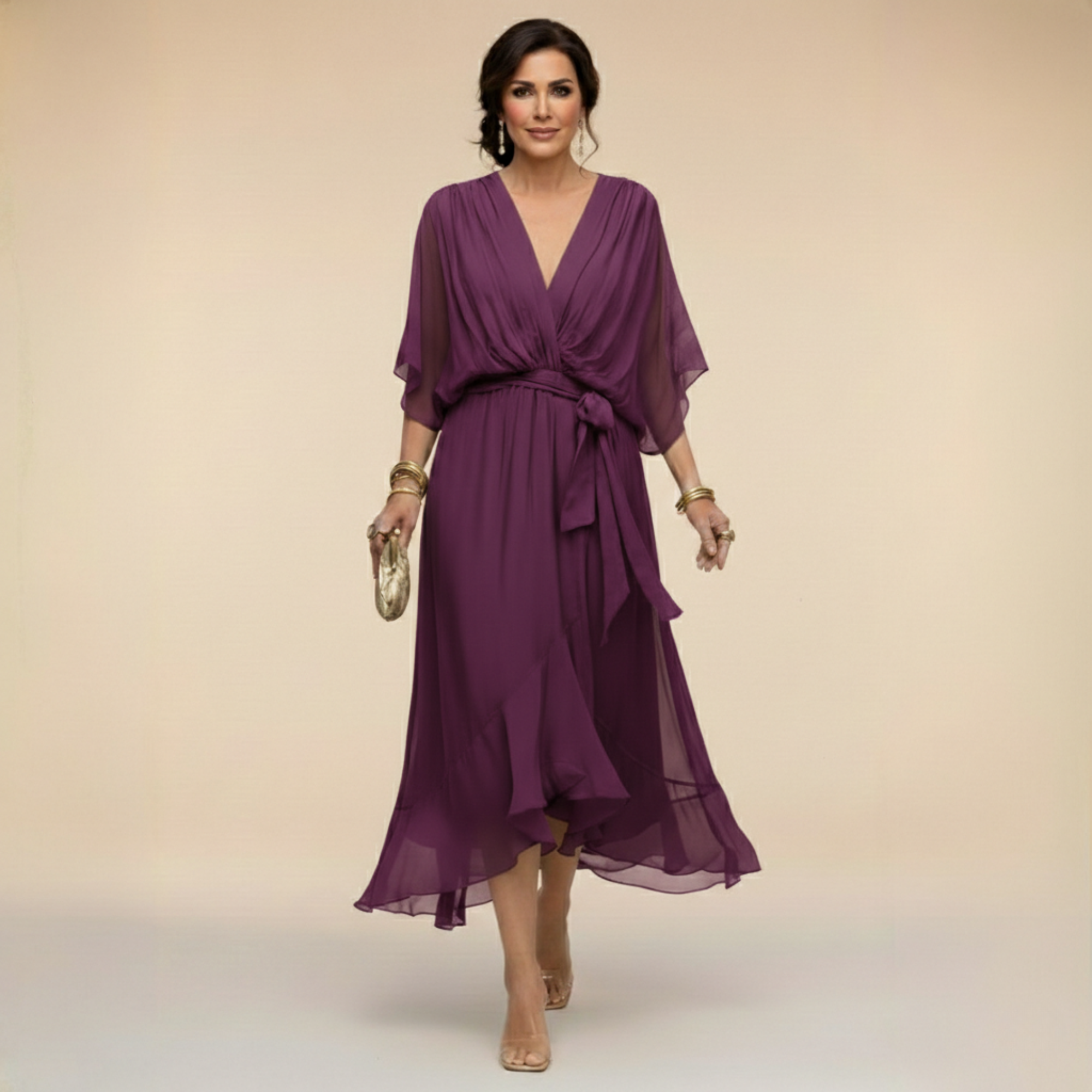 OPAL | V-neck midi dress for effortless occasions