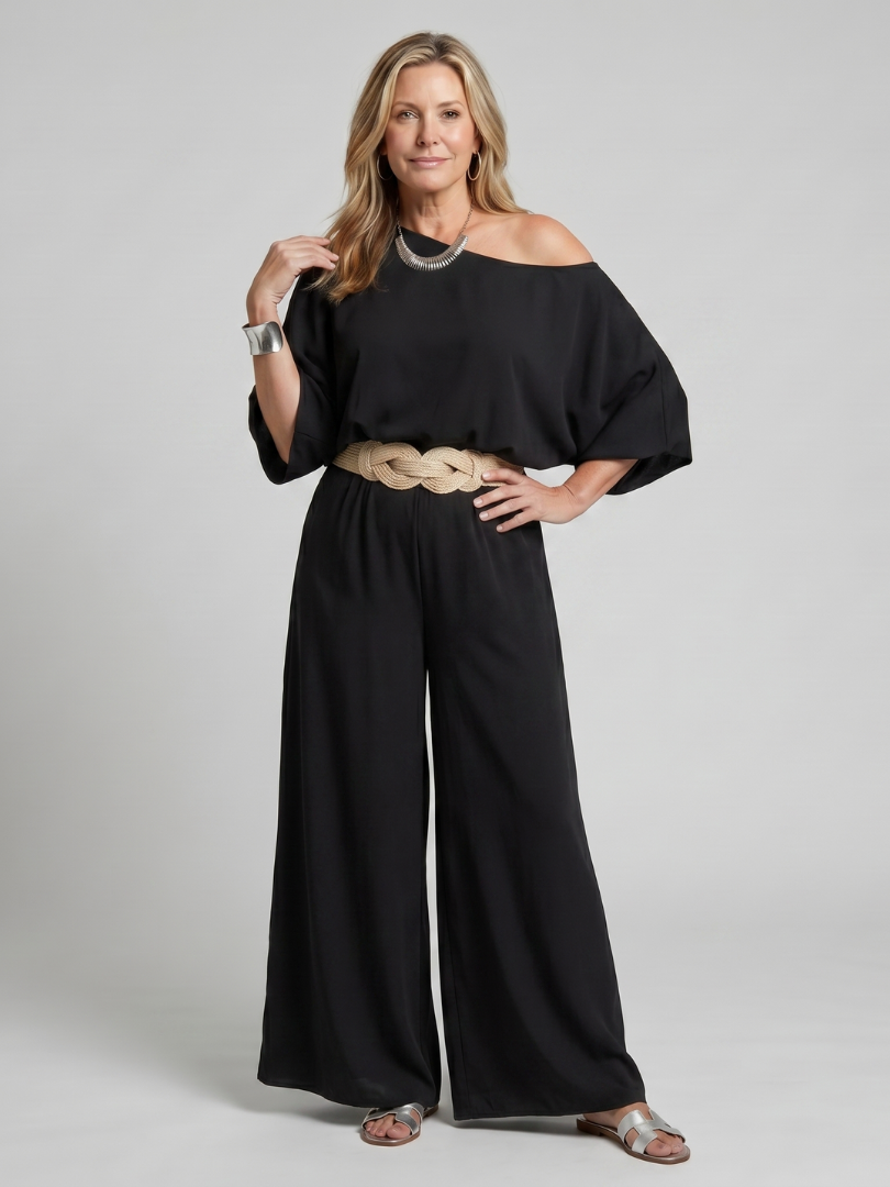 SIOMARA | Set with wide-leg pants