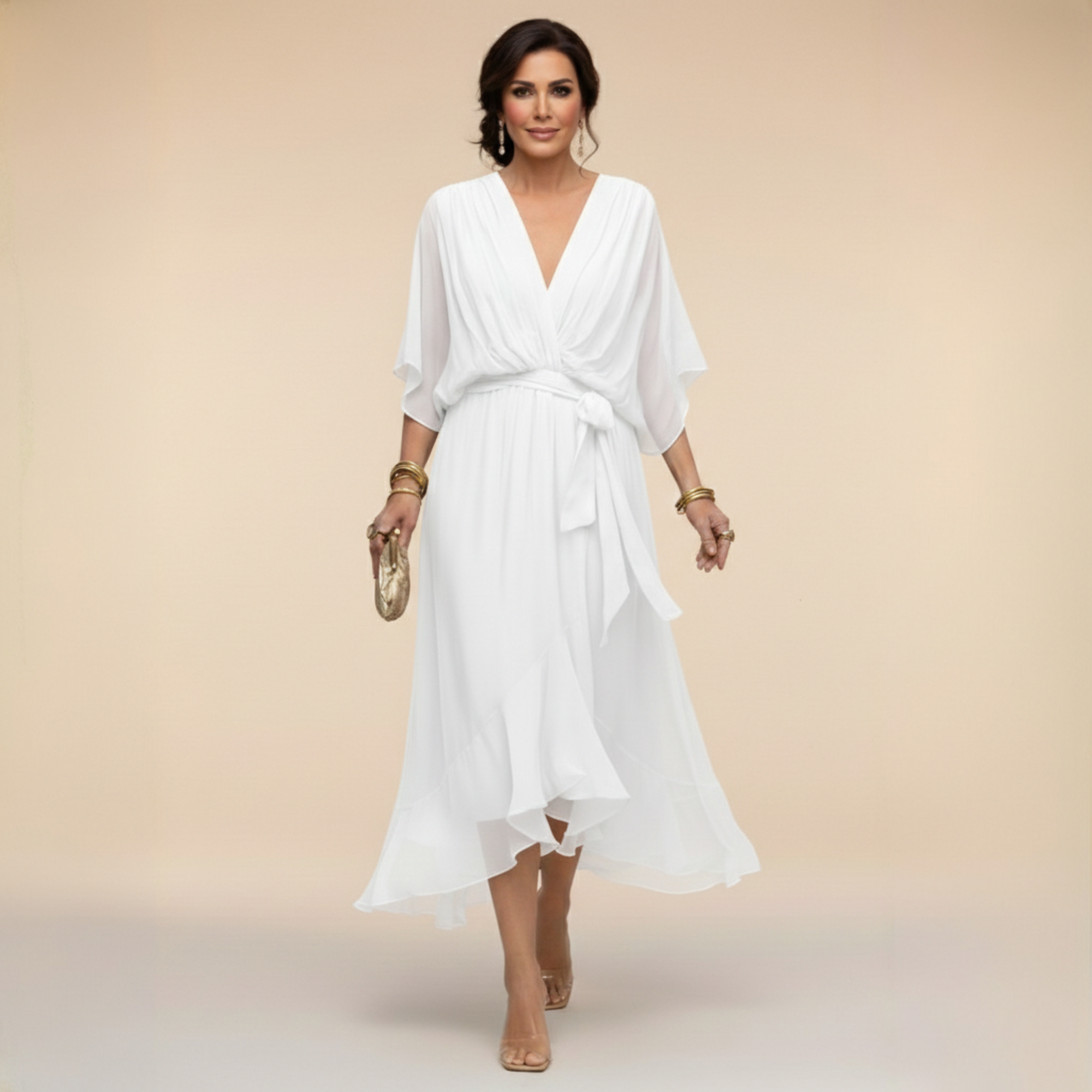 OPAL | V-neck midi dress for effortless occasions