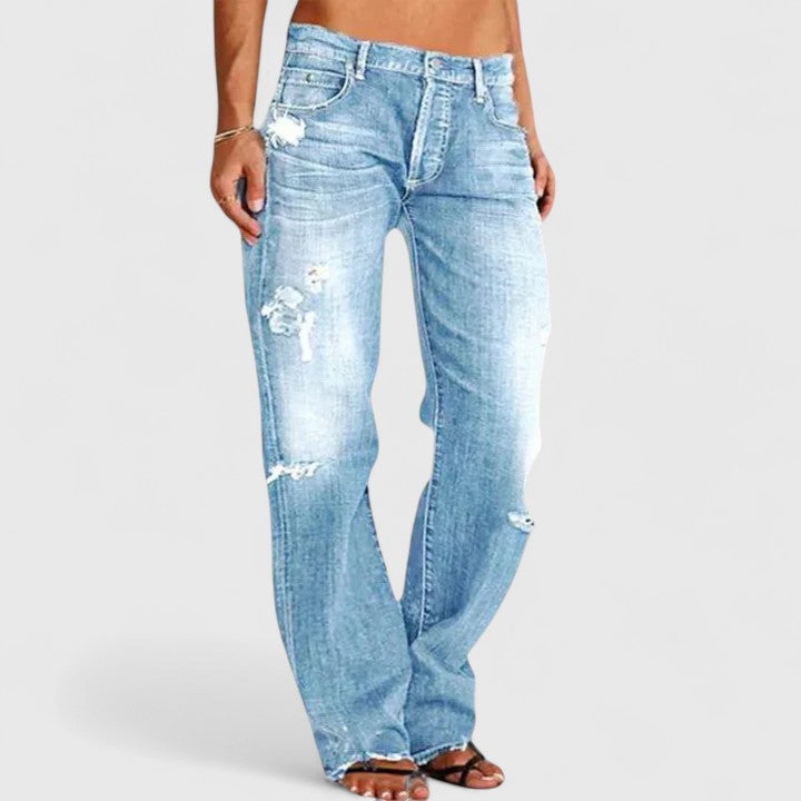 LESLIE | Soft-touch relaxed straight-leg jeans