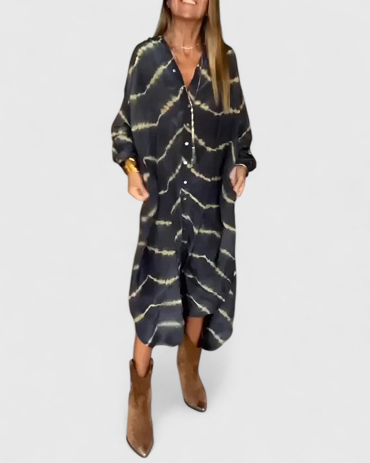 AMELIE | Relaxed maxi dress with deep V-neck
