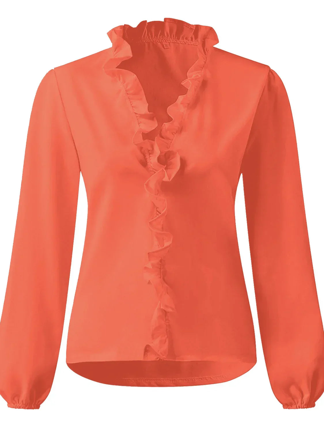 MAISIE | Blouse with ruffled V-neck detail