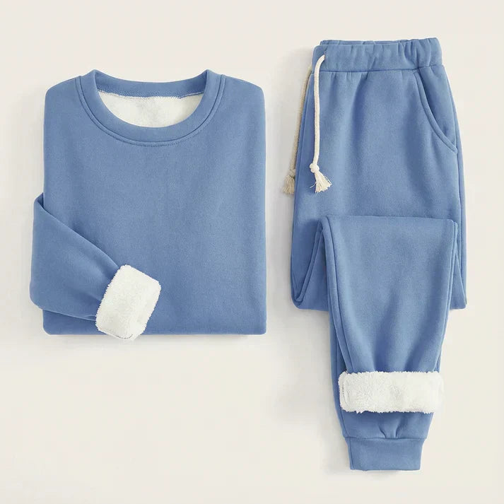 HAILEY | Fleece-lined set with tapered jogger pants