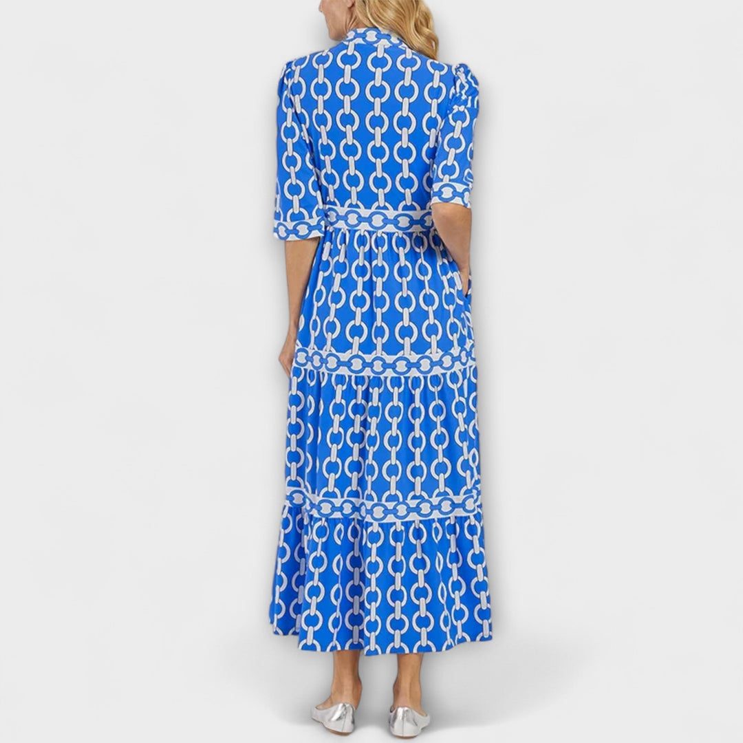 STAVROULA | Relaxed midi dress with chain print