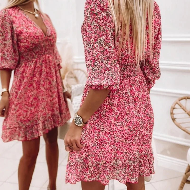 THESSALY | Floral maxi dress with relaxed fit
