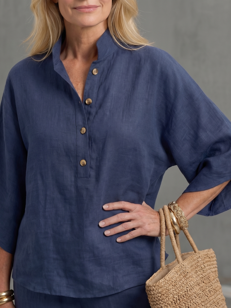 AMITY | Set with button-front tunic top