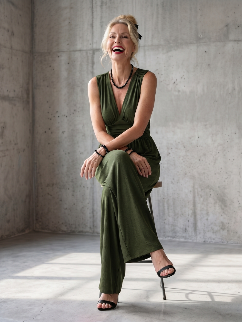 VINCENZA | Jumpsuit with wide-leg pants