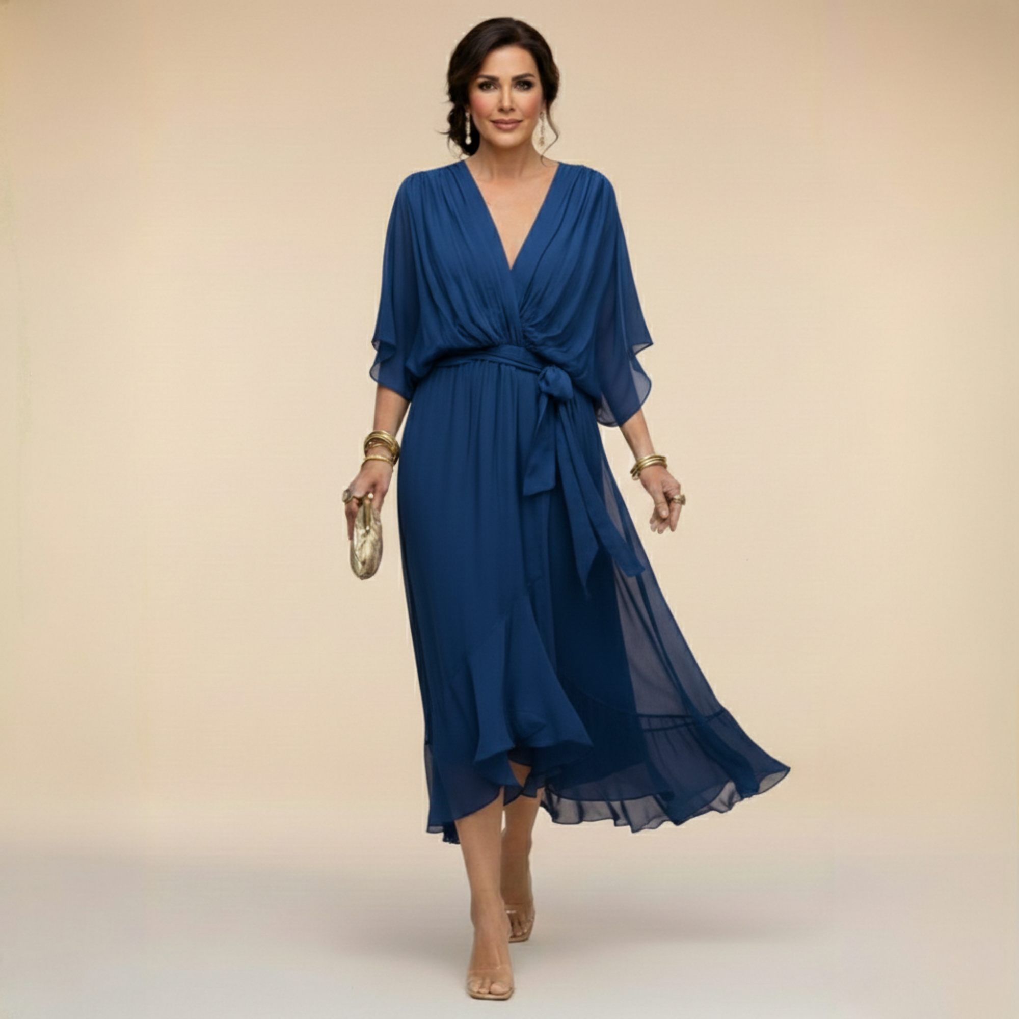 OPAL | V-neck midi dress for effortless occasions