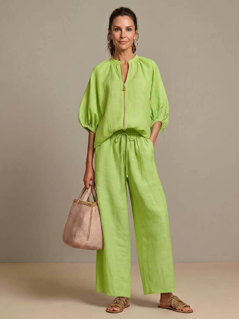 NATALIA | Set with wide-leg pants