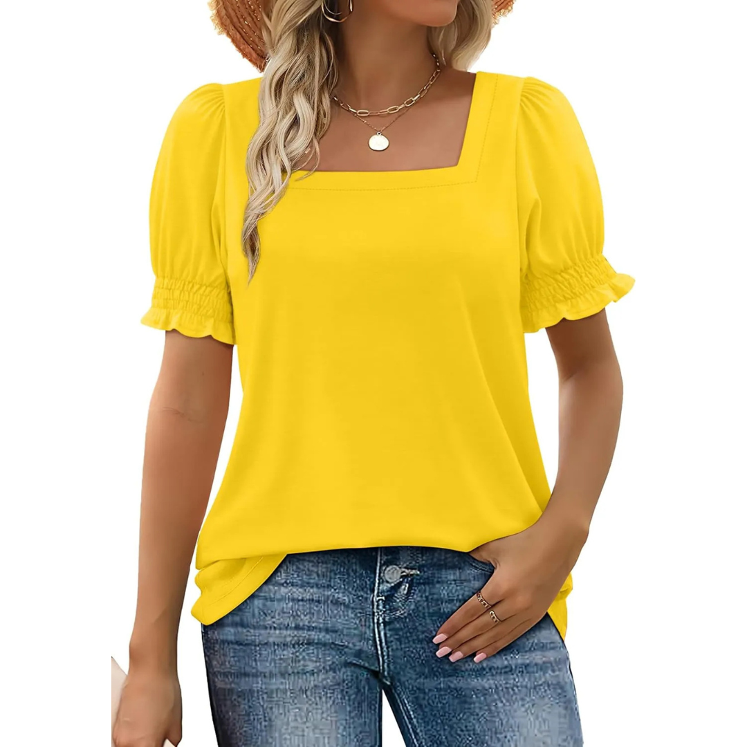 ZOEY | Ruffle-sleeve top with easy everyday fit