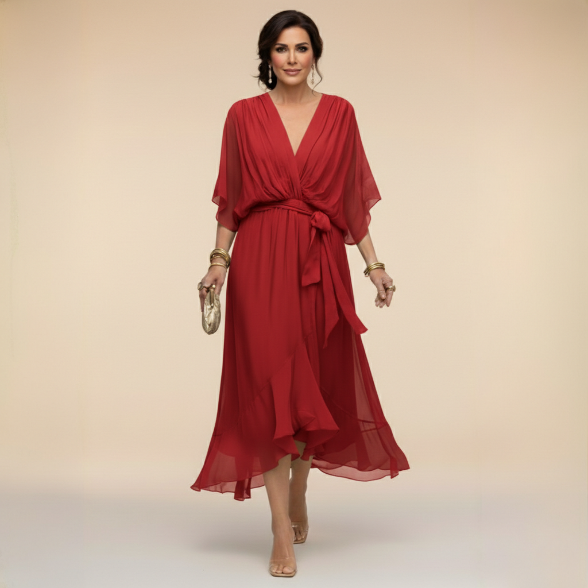 OPAL | V-neck midi dress for effortless occasions