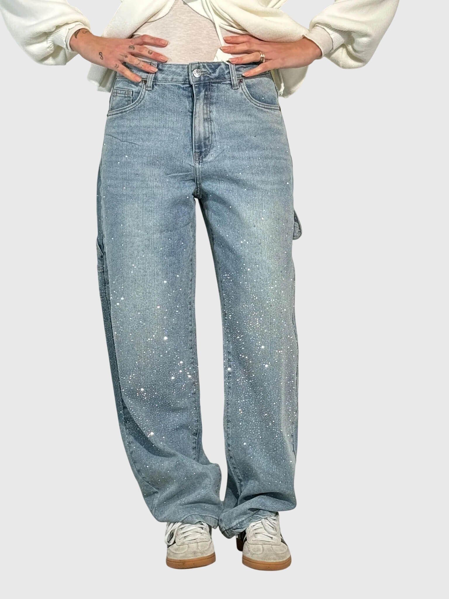 STELLA | Diamond-embellished wide-leg pants