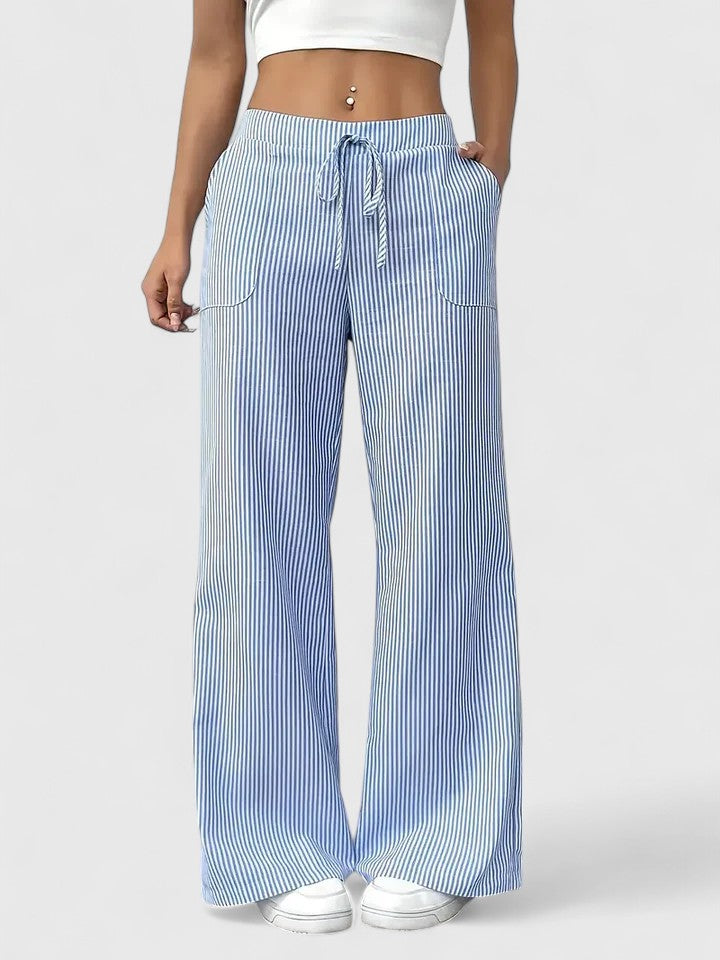 TATIENNE | Relaxed wide-leg pants with drawstring waist
