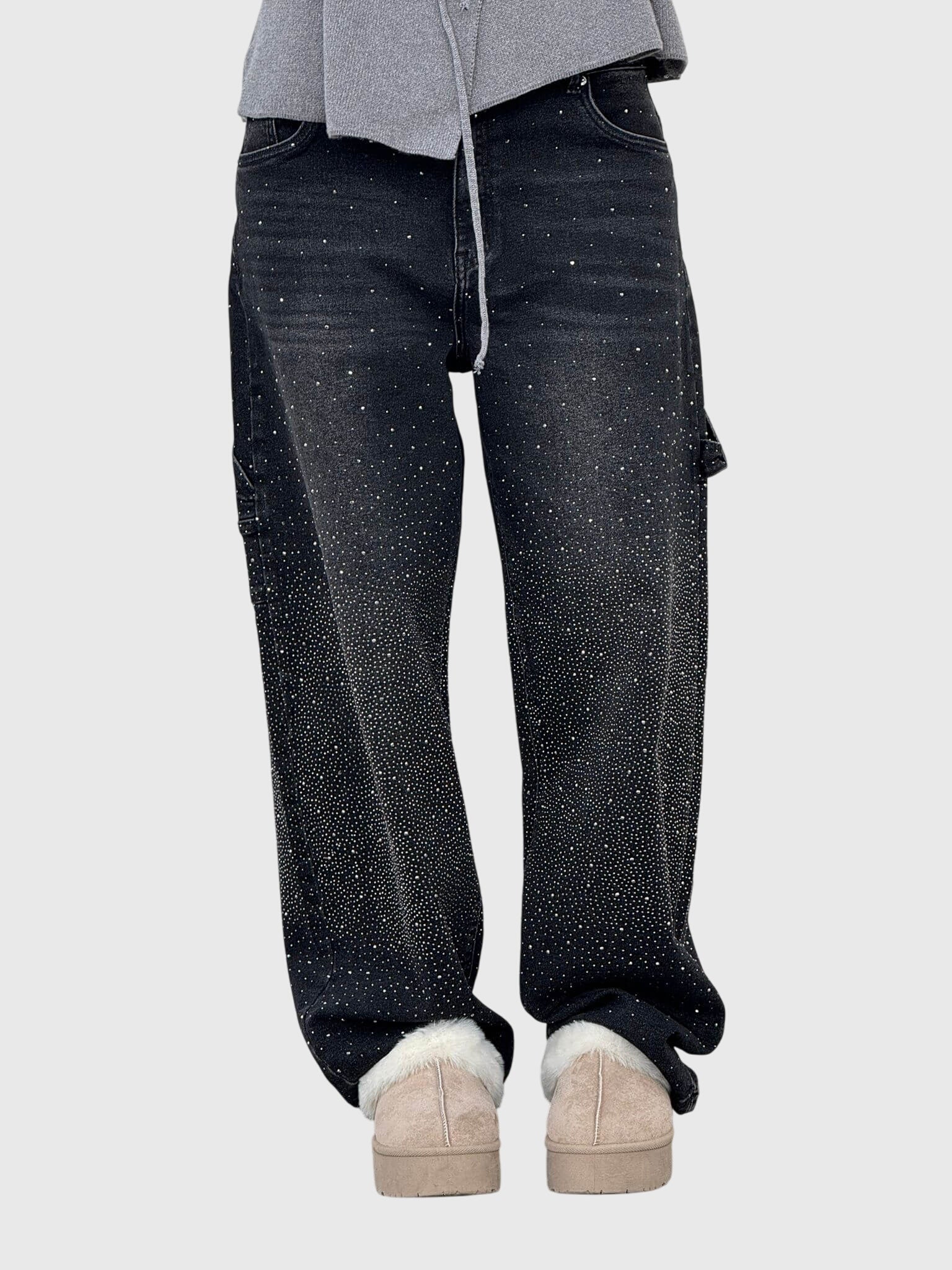 STELLA | Diamond-embellished wide-leg pants