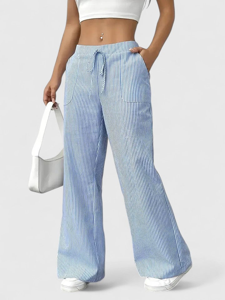 TATIENNE | Relaxed wide-leg pants with drawstring waist