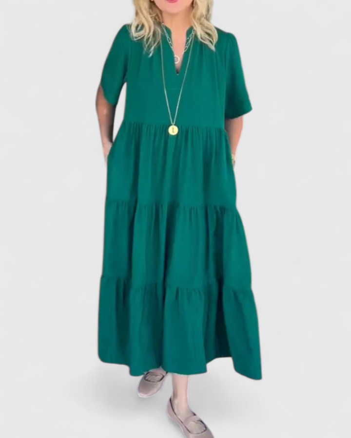 REBECCA | Flowy maxi dress with side pockets