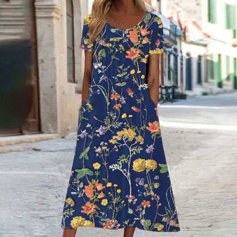 LILA | Floral midi dress with tummy-smoothing fit