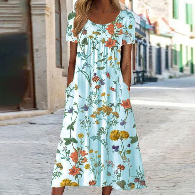 LILA | Floral midi dress with tummy-smoothing fit