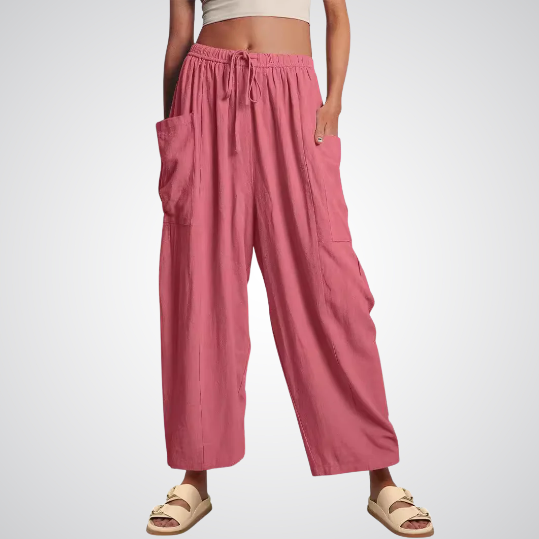ELENA | High-rise wide-leg pants with elastic waist