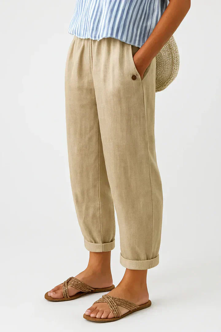 STELLA | Elastic-back wide-leg pants in soft fabric