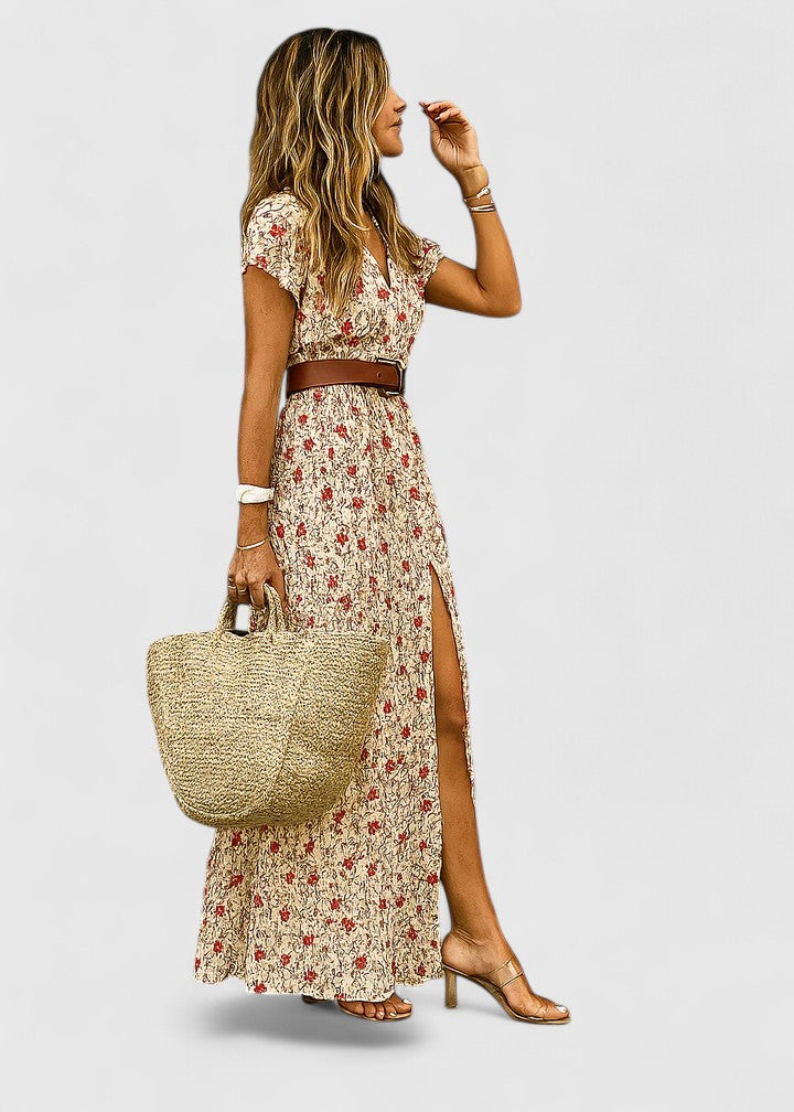 LORRAINE | Breezy boho maxi dress with gathered waist