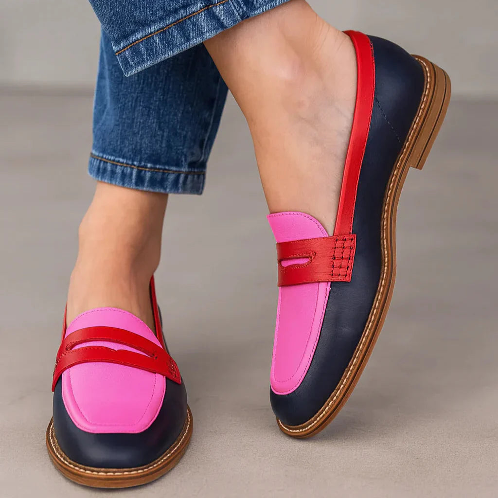 LYNETTE | Round-toe loafers with low heel