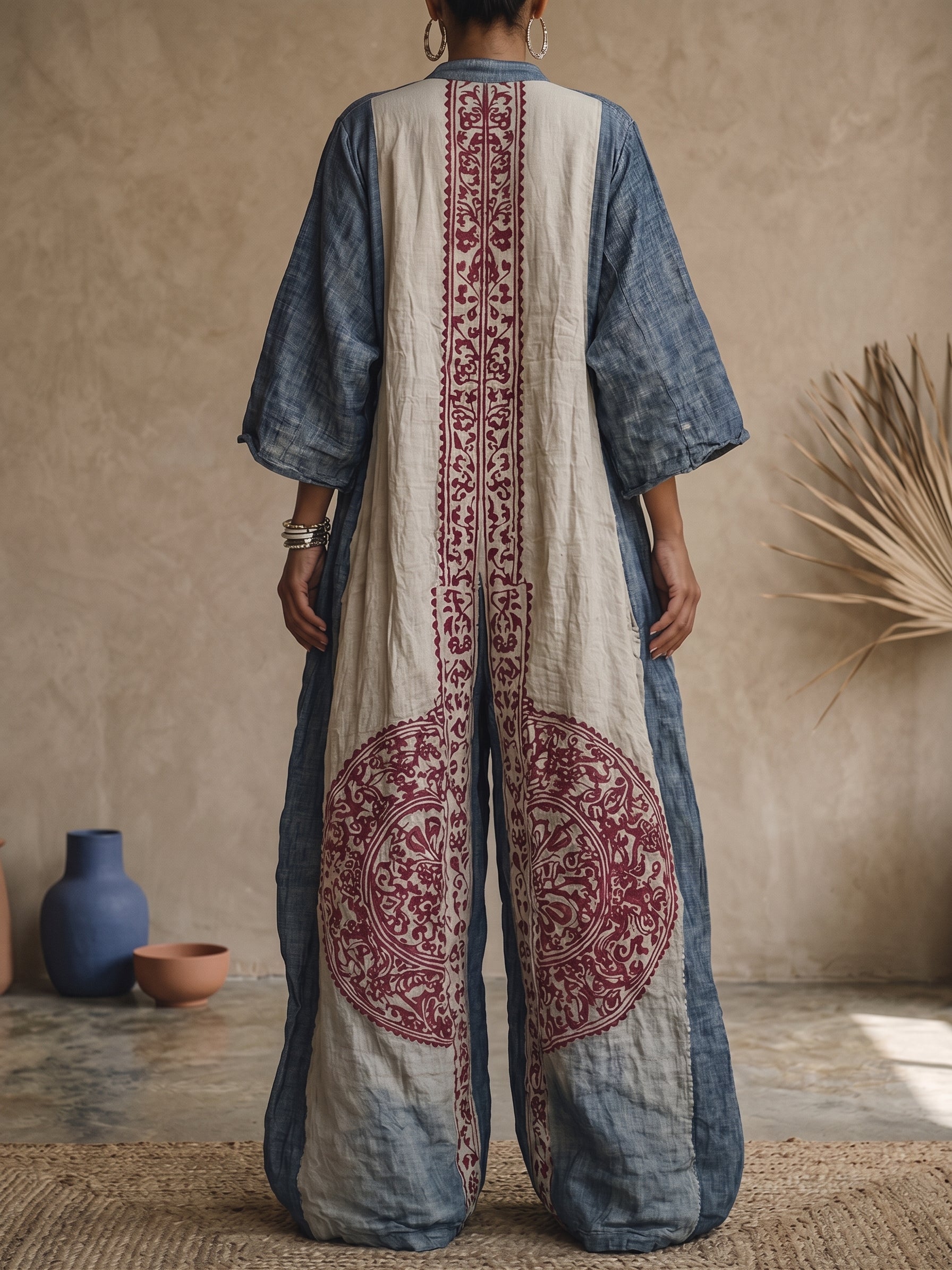 FRANKIE | Soft-weave printed jumpsuit with V-neck