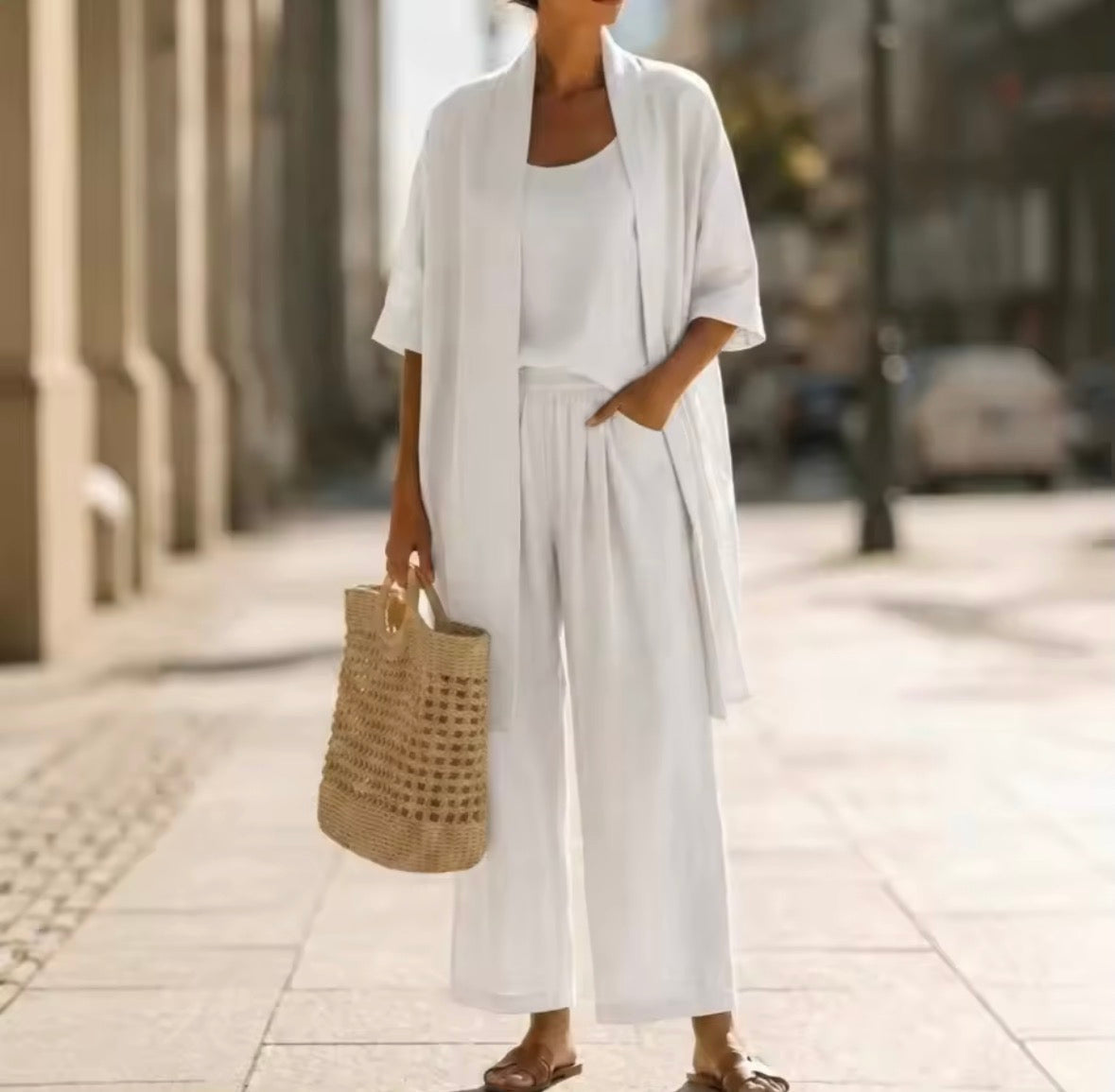 ABIGAIL | Three-piece set with wide-leg pants and vest