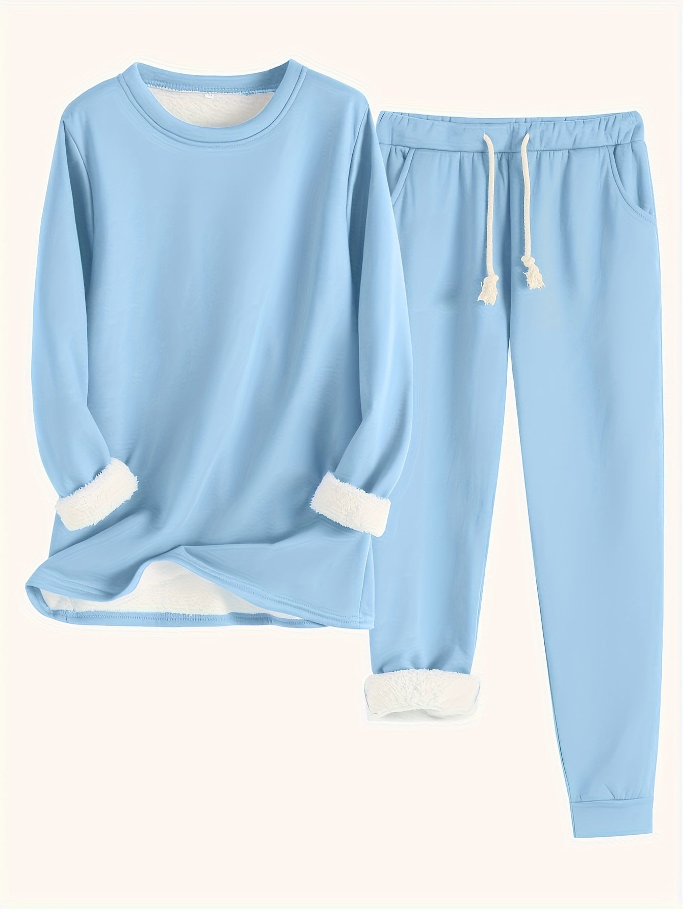 HAILEY | Fleece-lined set with tapered jogger pants
