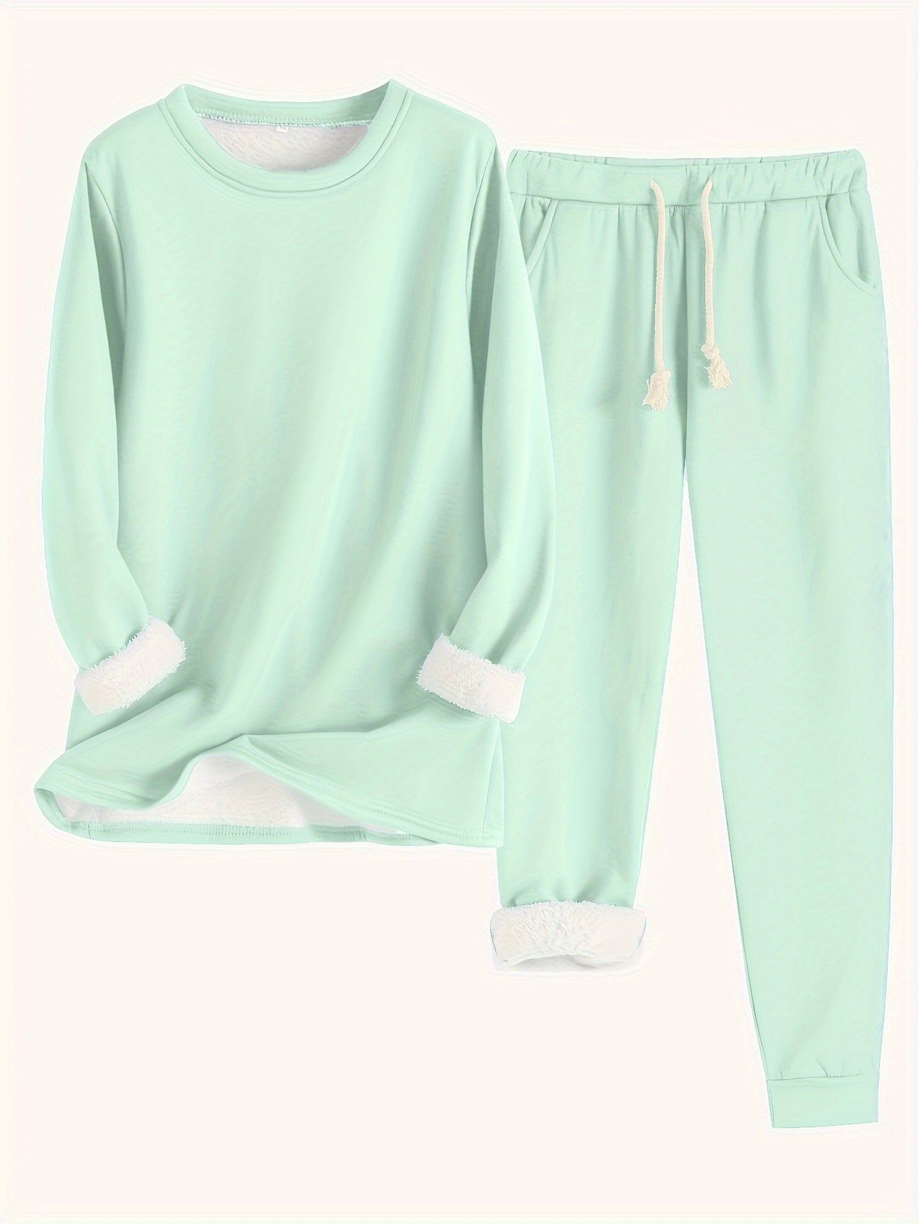 HAILEY | Fleece-lined set with tapered jogger pants