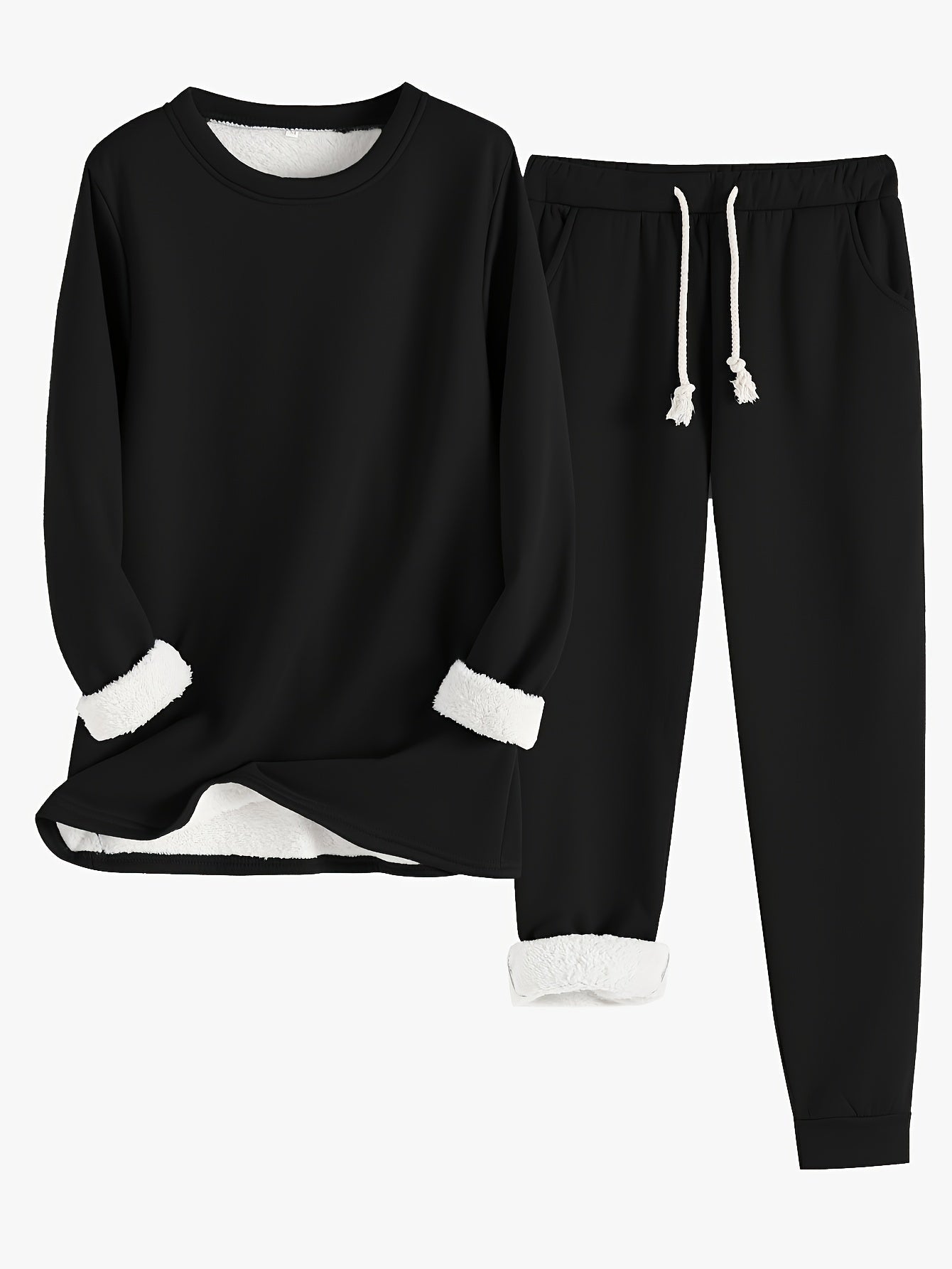 HAILEY | Fleece-lined set with tapered jogger pants